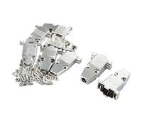 sourcing map 5 Packs DB9 Connector Covers Metal Shell Case Housing Protector for D Sub DB9 Connector, Silver Tone