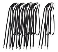 sourcing map 5 Pairs 0.7cm Width Textured Nylon Flat Shoe Laces Black for Sneakers
