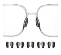 sourcing map 5 Pairs Eyeglass Nose Pads 3.2mm Thickness Silicone Adhesive Anti-Slip Glasses Nose Grips Air Bag Teardrop Shape Glasses Nose Pads for Plastic Frames Glasses Sunglasses, Black