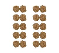 sourcing map 5 Pairs Silk Knot Cufflinks, Elastic Fabric Cufflinks Twist Knot Dress Accessories Cuff Link for Men/Women Shirts Dress Coats, Light Brown