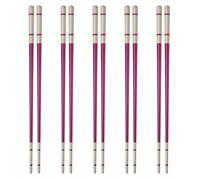 sourcing map 5 Pairs Stainless Steel Chopsticks, 23.5cm / 9.25 Inch Metal Chop Sticks Square Lightweight Chopsticks Tableware Accessories Bulk for Home Kitchen Hot Pot Cooking, Purple