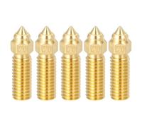 sourcing map 5 Pcs 0.2mm Brass Nozzles, M6 Thread K1 3D Printer Nozzle Accessories High Temperature Pointed Wear Resistant for K1 3D Printers Extruder Hotend Replacement Tip