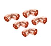 sourcing map 5 Pcs 0.75 inch 90 Degree Elbow Short-Turn Copper Pipe Fitting Connector with Sweat Solder Connection for Plumbing, 1.42x1.42x0.06inch