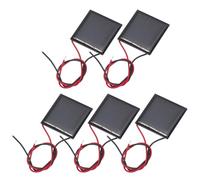 sourcing map 5 Pcs 1.5V 0.09W 60mA Mini Solar Panels, Small Polycrystalline Solar Cell Panel with 2 Cable for DIY Electric Toy Materials Kits Charger, 30mm x 30mm