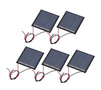 sourcing map 5 Pcs 1.5V 0.225W 150mA Mini Solar Panels, Small Polycrystalline Solar Cell Panel with 2 Cable for DIY Electric Toy Materials Kits Charger, 45mm x 45mm