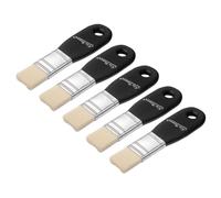 sourcing map 5 Pcs 1" Width Flat Paddle Paint Brush, Nylon Bristle Painting Brushes with Short Wood Handle for Acrylic Oil Paint Varnishes Watercolor Painter, Black