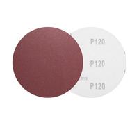 sourcing map 5 Pcs 150mm 6 Inch Sanding Discs, 120 Grit Hook and Loop Sandpaper, No-Hole Aluminum Oxide Orbital Sander Sandpaper for Woodworking Automotive Metal Polishing, Red