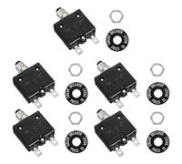sourcing map 5 Pcs 15Amp Push Button Circuit Breaker,125/250V AC 50V DC Manual Reset Thermal Overload Protector Thermal Circuit Breaker for Industrial Auto Cars
