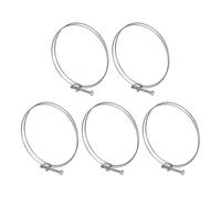 sourcing map 5 Pcs 160-170 mm 201 Stainless Steel Double Wire Hose Clips with M8 Screw