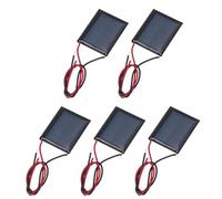 sourcing map 5 Pcs 1V 0.08W 80mA Mini Solar Panels, Small Polycrystalline Solar Cell Panel with 2 Cable for DIY Electric Toy Materials Kits Charger, 30mm x 25mm