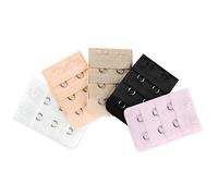 sourcing map 5 Pcs 2 Hooks Bra Extender Strap Extention Pale Pink Beige White for Ladies