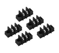 sourcing map 5 Pcs 2 Positions Terminal Block 300V 20A 9.5mm Pitch Single Rows 2 Circuits DIN Row Screw Terminals Strip
