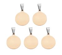 sourcing map 5 Pcs 20mm/0.79 Inch Round Blank Stamping Tags, Metal Charm Dog ID Tags for Pet Name Tag Making Crafts Decoration DIY Pendants, Rose Gold
