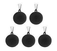 sourcing map 5 Pcs 20mm/0.79 Inch Round Blank Stamping Tags, Metal Charm Dog ID Tags for Pet Name Tag Making Crafts Decoration DIY Pendants, Black