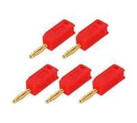 sourcing map 5 Pcs 2mm Banana Plugs, 10A 7mm OD 26.5mm Length Speaker Wire Cable Plugs Connectors, Banana Jack Connector for Speaker Wire Audio Cable, Red