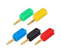 sourcing map 5 Pcs 2mm Banana Plugs, 10A 7mm OD 26.5mm Length Speaker Wire Cable Plugs Connectors, Banana Jack Connector for Speaker Wire Audio Cable, 5 Colors