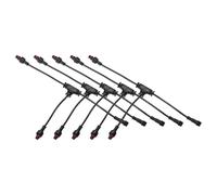 sourcing map 5 Pcs 3-Core 3 Pin t Splitter Connector, 15cm 22AWG IP65 t Shape 1 Male to 2 Female Extension Cable for LED Lighting