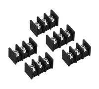 sourcing map 5 Pcs 3 Positions Terminal Block 300V 30A 11mm Pitch Single Rows 3 Circuits DIN Row Screw Terminals Strip