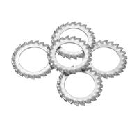 sourcing map 5 Pcs 304 Stainless Steel External Tooth Lock Washers, M27 Star Locking Washer Serrated Washer for Screw Bolt Mechanical Equipment Fasteners, Silver