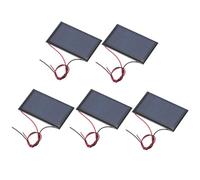 sourcing map 5 Pcs 3V 0.27W 90mA Mini Solar Panels, Small Polycrystalline Solar Cell Panel with 2 Cable for DIY Electric Toy Materials Kits Charger, 62mm x 36mm