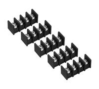 sourcing map 5 Pcs 4 Positions Terminal Block 300V 20A 11mm Pitch Single Rows 4 Circuits DIN Row Screw Terminals Strip