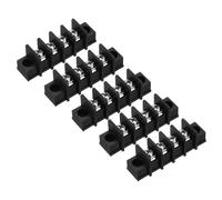 sourcing map 5 Pcs 4 Positions Terminal Block 300V 20A 9.5mm Pitch Single Rows 4 Circuits DIN Row Screw Terminals Strip