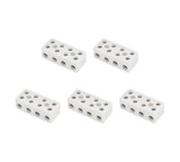 sourcing map 5 Pcs 4 Way Ceramics Terminal Blocks, 30A High Temp Porcelain Ceramic Electrical Connectors with Copper Conductors for 16 AWG-10 AWG Electric Wire Cable, 57x25x18.8mm