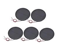 sourcing map 5 Pcs 4V 0.52W 130mA Mini Solar Panels, Small Polycrystalline Solar Cell Panel with 2 Cable for DIY Electric Toy Materials Kits Charger, 73mm Dia