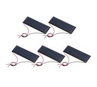 sourcing map 5 Pcs 5.5V 0.33W 60mA Mini Solar Panels, Small Polycrystalline Solar Cell Panel with 2 Cable for DIY Electric Toy Materials Kits Charger, 90mm x 30mm