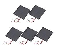 sourcing map 5 Pcs 5.5V 0.44W 70mA Mini Solar Panels, Small Polycrystalline Solar Cell Panel with 2 Cable for DIY Electric Toy Materials Kits Charger, 60mm x 60mm