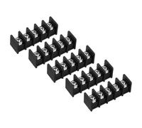 sourcing map 5 Pcs 5 Positions Terminal Block 300V 20A 11mm Pitch Single Rows 5 Circuits DIN Row Screw Terminals Strip