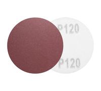 sourcing map 5 Pcs 50mm 2 Inch Sanding Discs, 120 Grit Hook and Loop Sandpaper, No-Hole Aluminum Oxide Orbital Sander Sandpaper for Woodworking Automotive Metal Polishing, Red