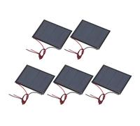 sourcing map 5 Pcs 5V 0.25W 50mA Mini Solar Panels, Small Polycrystalline Solar Cell Panel with 2 Cable for DIY Electric Toy Materials Kits Charger, 60mm x 44mm