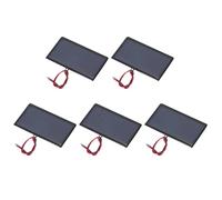sourcing map 5 Pcs 5V 0.3W 60mA Mini Solar Panels, Small Polycrystalline Solar Cell Panel with 2 Cable for DIY Electric Toy Materials Kits Charger, 68mm x 37mm