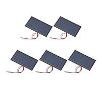 sourcing map 5 Pcs 5V 0.45W 90mA Mini Solar Panels, Small Polycrystalline Solar Cell Panel with 2 Cable for DIY Electric Toy Materials Kits Charger, 80mm x 45mm