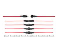 sourcing map 5 Pcs 5X20mm Inline Screw Type Fuse Holder, 250V 10A Fast-Blow Leaded Type Fuse with 20AWG 20cm Wire and F10A 250V Fast Blow Glass Fuses