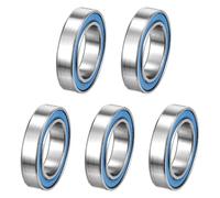 sourcing map 5 Pcs 6802-2RS Deep Groove Ball Bearing, 15x24x5mm Double Rubber Sealed and Pre-Lubricated, Chrome Steel Micro Bearings, (ABEC7, Z4 Low Noise)