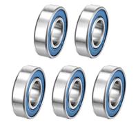 sourcing map 5 Pcs 6900-2RS Deep Groove Ball Bearing, 10x22x6mm Double Rubber Sealed and Pre-Lubricated, Chrome Steel Micro Bearings, (ABEC7, Z4 Low Noise)