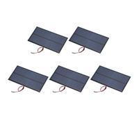 sourcing map 5 Pcs 6V 0.96W 160mA Mini Solar Panels, Small Polycrystalline Solar Cell Panel with 2 Cable for DIY Electric Toy Materials Kits Charger, 110mm x 60mm