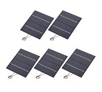 sourcing map 5 Pcs 6V 1.68W 280mA Mini Solar Panels, Small Polycrystalline Solar Cell Panel with 2 Cable for DIY Electric Toy Materials Kits Charger, 110mm x 92mm