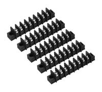 sourcing map 5 Pcs 8 Positions Terminal Block 300V 20A 9.5mm Pitch Single Rows 8 Circuits DIN Row Screw Terminals Strip