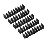 sourcing map 5 Pcs 8 Positions Terminal Block 300V 30A 11mm Pitch Single Rows 8 Circuits DIN Row Screw Terminals Strip