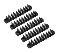 sourcing map 5 Pcs 9 Positions Terminal Block 300V 20A 9.5mm Pitch Single Rows 9 Circuits DIN Row Screw Terminals Strip