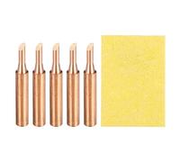 sourcing map 5 Pcs 900M Soldering Iron Tips Copper Non-Magnetic Welding Head with Cleaning Sponge Pad Replacement for Solder Station Tip (900M-T-3C)