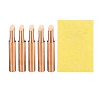 sourcing map 5 Pcs 900M Soldering Iron Tips Copper Non-Magnetic Welding Head with Cleaning Sponge Pad Replacement for Solder Station Tip (900M-T-4C)