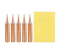 sourcing map 5 Pcs 900M Soldering Iron Tips Copper Non-Magnetic Welding Head with Cleaning Sponge Pad Replacement for Solder Station Tip (900M-T-I)
