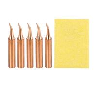 sourcing map 5 Pcs 900M Soldering Iron Tips Copper Non-Magnetic Welding Head with Cleaning Sponge Pad Replacement for Solder Station Tip (900M-T-IS)
