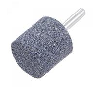sourcing map 5 Pcs Abrasive Mounted Stone 1/4" Shank 1.18" Dia Cylindrical Corundum Grinding and Polishing Head for Engraving Rotary Tool