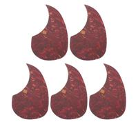 sourcing map 5 Pcs Acoustic Guitar Pickguard Guitar Guard Plate Fit 38 Inch Self Adhesive Right Handed Acoustic-Electric Guitar Parts 96x158mm Water Drop Shape Dark Red Rock Texture