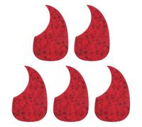 sourcing map 5 Pcs Acoustic Guitar Pickguard Guitar Guard Plate Fit 41 Inch Self Adhesive Right Handed Acoustic-Electric Guitar Parts 101x174mm Water Drop Shape Red Pearl